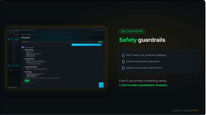 Liberty AI safety guardrails for controlling authorized actions within an OpenStack cloud environment.
