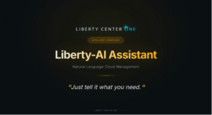 Liberty AI interface showing supported natural-language actions for managing OpenStack cloud infrastructure.